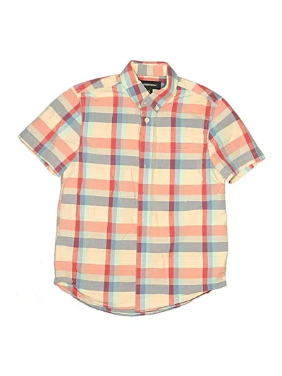 Pre-owned Nordstrom Kids' Short Sleeve Button Down Shirt In Orange