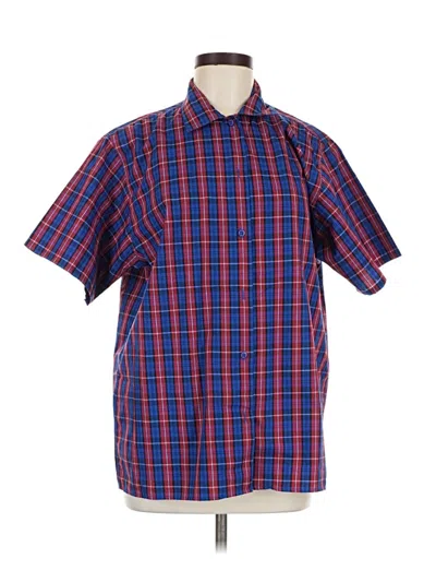 Pre-owned Nordstrom Short Sleeve Button Down Shirt In Red
