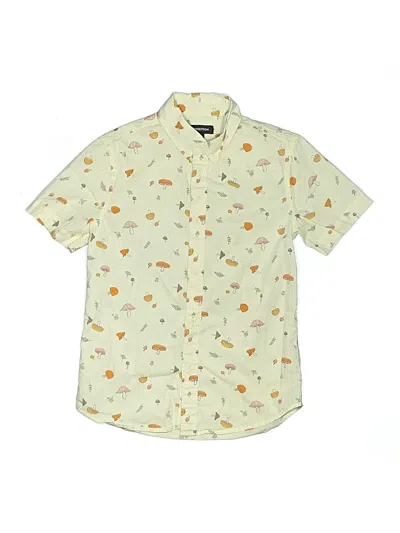 Pre-owned Nordstrom Kids' Short Sleeve Button Down Shirt In Yellow