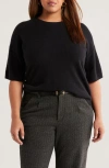 Nordstrom Short Sleeve Cashmere Sweater In Black