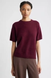 Nordstrom Short Sleeve Cashmere Sweater In Burgundy