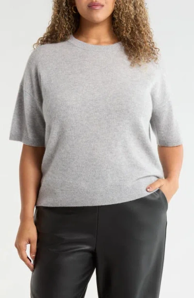 Nordstrom Short Sleeve Cashmere Sweater In Gray