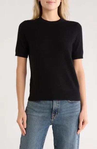 Nordstrom Short Sleeve Cashmere Sweater In Black