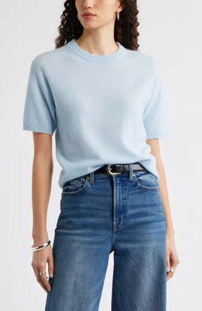 Nordstrom Short Sleeve Cashmere Sweater In Blue
