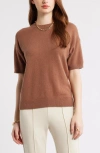 Nordstrom Short Sleeve Cashmere Sweater In Brown