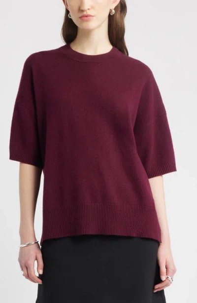 NORDSTROM NORDSTROM SHORT SLEEVE CASHMERE SWEATER