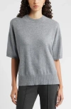Nordstrom Short Sleeve Cashmere Sweater In Gray