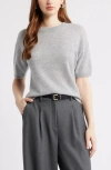 Nordstrom Short Sleeve Cashmere Sweater In Gray