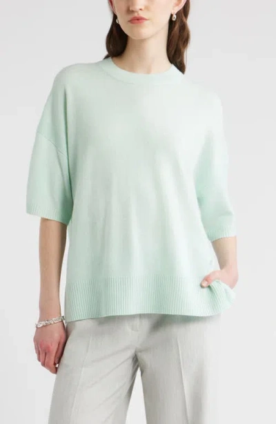 Nordstrom Short Sleeve Cashmere Sweater In Green