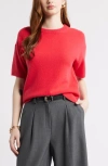 Nordstrom Short Sleeve Cashmere Sweater In Red