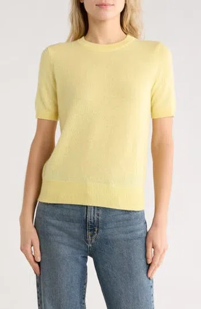 Nordstrom Short Sleeve Cashmere Sweater In Yellow