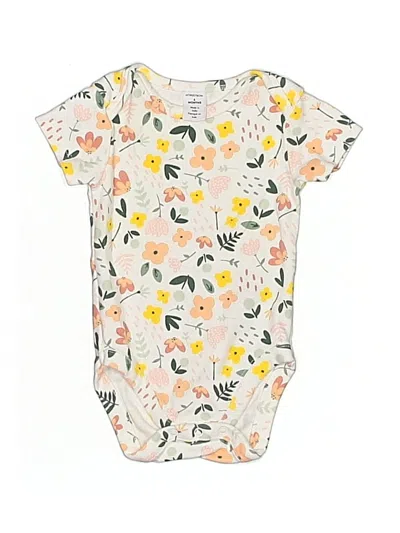 Pre-owned Nordstrom Babies' Short Sleeve Onesie In White