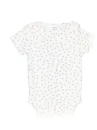 Pre-owned Nordstrom Babies' Short Sleeve Onesie In White