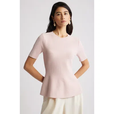 Nordstrom Short Sleeve Peplum Sweater In Pink