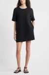 Nordstrom Short Sleeve Shift Dress In Black