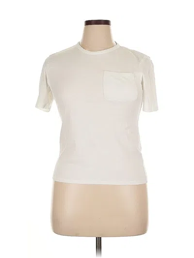 Pre-owned Nordstrom Short Sleeve T-shirt In White