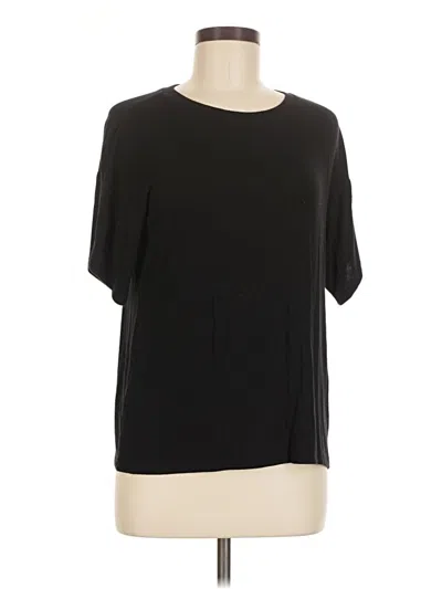 Pre-owned Nordstrom Short Sleeve Top Black Crew Neck Tops