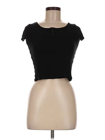 Pre-owned Nordstrom Short Sleeve Top Black Sweetheart Neckline Tops