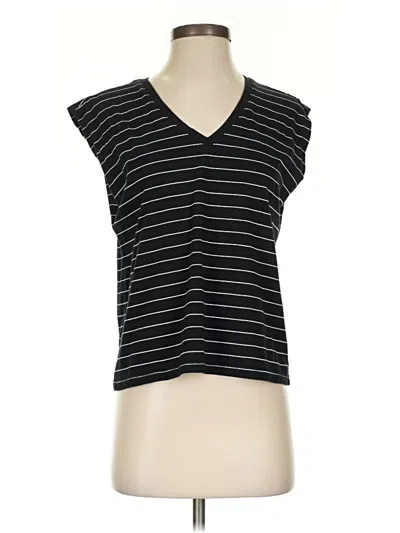 Pre-owned Nordstrom Short Sleeve Top Black V Neck Tops
