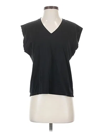 Pre-owned Nordstrom Short Sleeve Top Black V Neck Tops