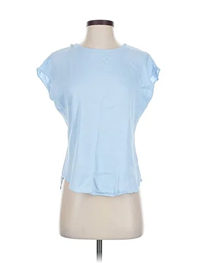 Pre-owned Nordstrom Short Sleeve Top Blue Keyhole Neckline Tops