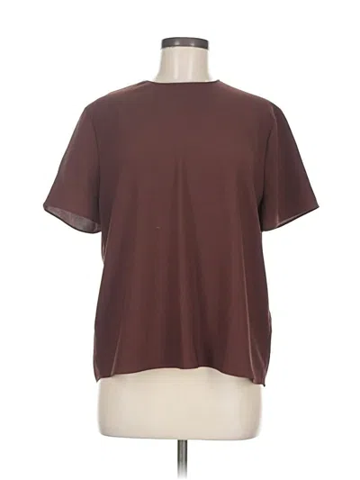 Pre-owned Nordstrom Short Sleeve Top Burgundy Crew Neck Tops