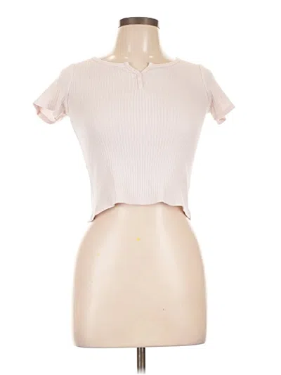 Pre-owned Nordstrom Short Sleeve Top Ivory Keyhole Neckline Tops