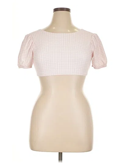 Pre-owned Nordstrom Short Sleeve Top Pink Square Neckline Tops