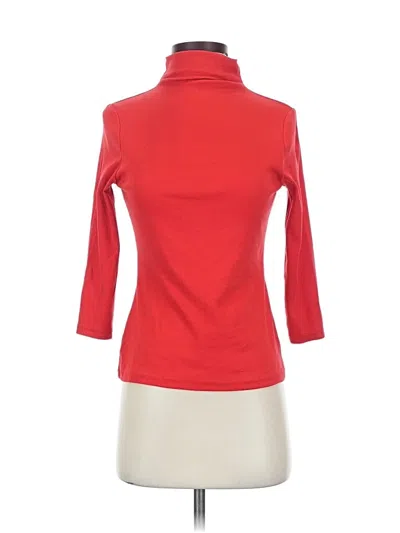 Pre-owned Nordstrom Short Sleeve Turtleneck In Red