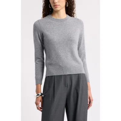 Nordstrom Shrunken Cashmere Crewneck Sweater In Gray
