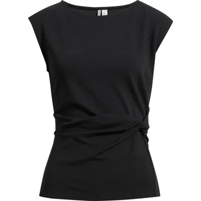 Nordstrom Side Twist Crew Neck T-shirt In Black