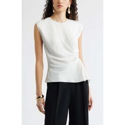 Nordstrom Side Twist Crew Neck T-shirt In White