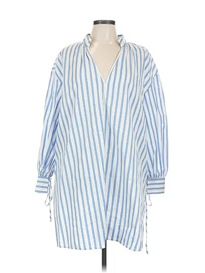 Pre-owned Nordstrom Signature 3/4 Sleeve Blouse In Blue