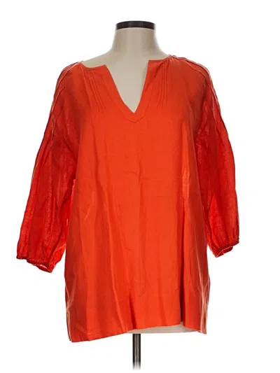 Pre-owned Nordstrom Signature 3/4 Sleeve Blouse In Orange