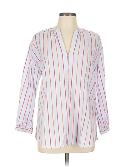 Pre-owned Nordstrom Signature 3/4 Sleeve Button Down Shirt In White