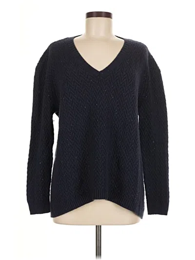 Pre-owned Nordstrom Signature Cashmere Pullover Sweater In Black