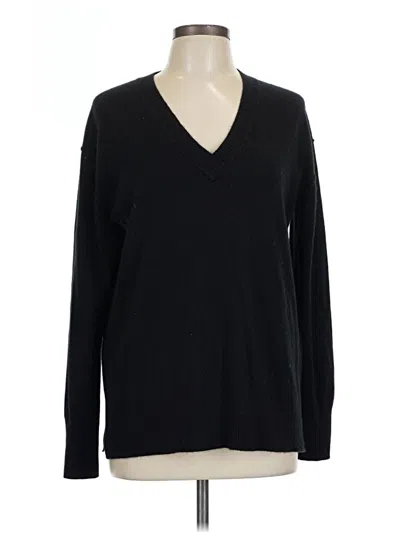 Pre-owned Nordstrom Signature Cashmere Pullover Sweater In Black