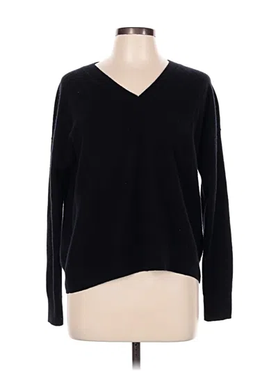 Pre-owned Nordstrom Signature Cashmere Pullover Sweater In Black