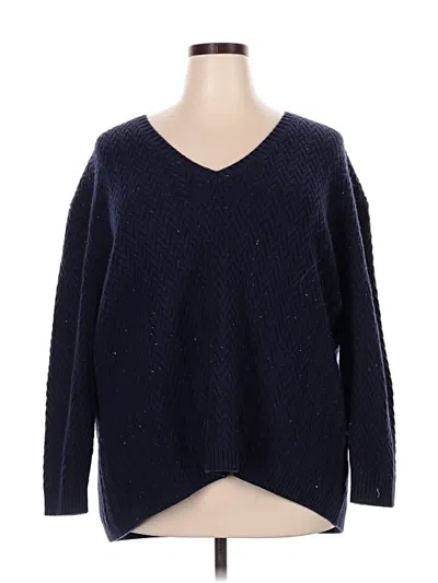 Pre-owned Nordstrom Signature Cashmere Pullover Sweater In Blue