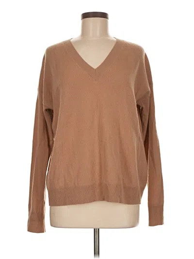 Pre-owned Nordstrom Signature Cashmere Pullover Sweater In Brown