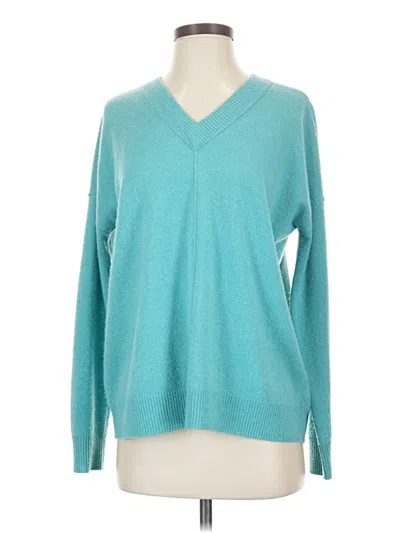 Pre-owned Nordstrom Signature Cashmere Pullover Sweater In Teal