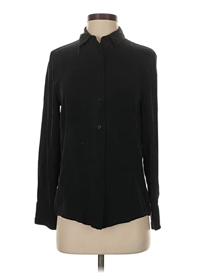 Pre-owned Nordstrom Signature Long Sleeve Blouse In Black