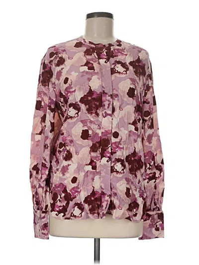 Pre-owned Nordstrom Signature Long Sleeve Blouse In Purple