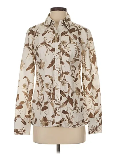 Pre-owned Nordstrom Signature Long Sleeve Blouse In White