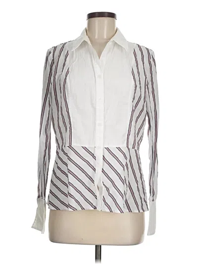 Pre-owned Nordstrom Signature Long Sleeve Blouse In White