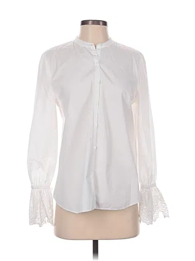 Pre-owned Nordstrom Signature Long Sleeve Blouse In White