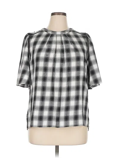 Pre-owned Nordstrom Signature Short Sleeve Blouse In Gray