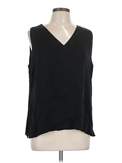 Pre-owned Nordstrom Signature Sleeveless Silk Top Black V-neck Tops