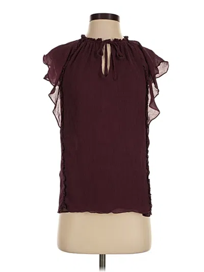 Pre-owned Nordstrom Signature Sleeveless Silk Top Burgundy Halter Neckline Tops
