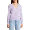 Nordstrom Signature V-neck Cashmere & Cotton Cardigan In Purple Spray